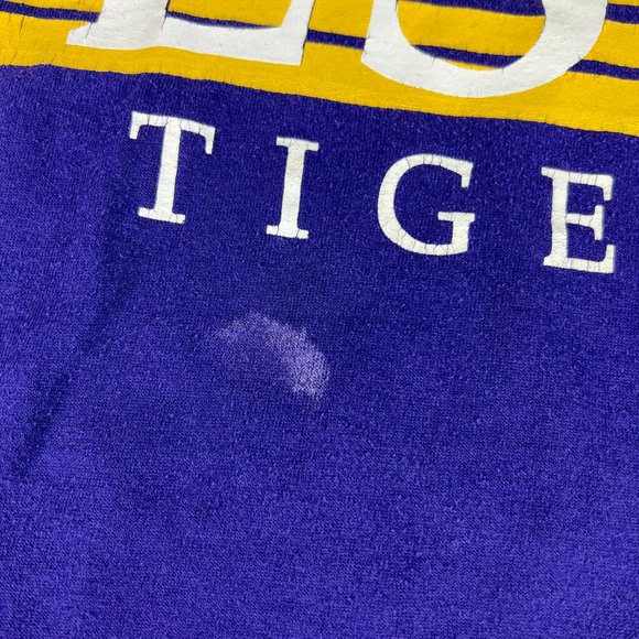 VTG 90s LSU Louisana State Tigers Shirt Adult Fits Medium Purple Faded Tee Tag L - Picture 2 of 15